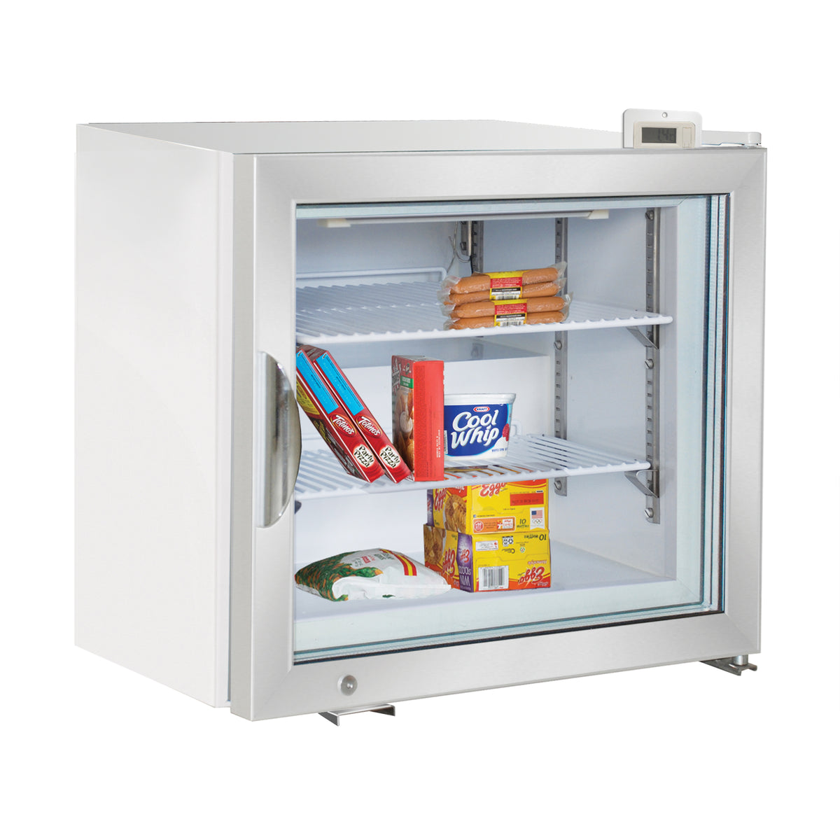 Maxx Cold MXM1-2FHC X-Series Glass Door Countertop Merchandiser Freezer, 22.4"W, 2.1 cu. ft. Storage Capacity, in White