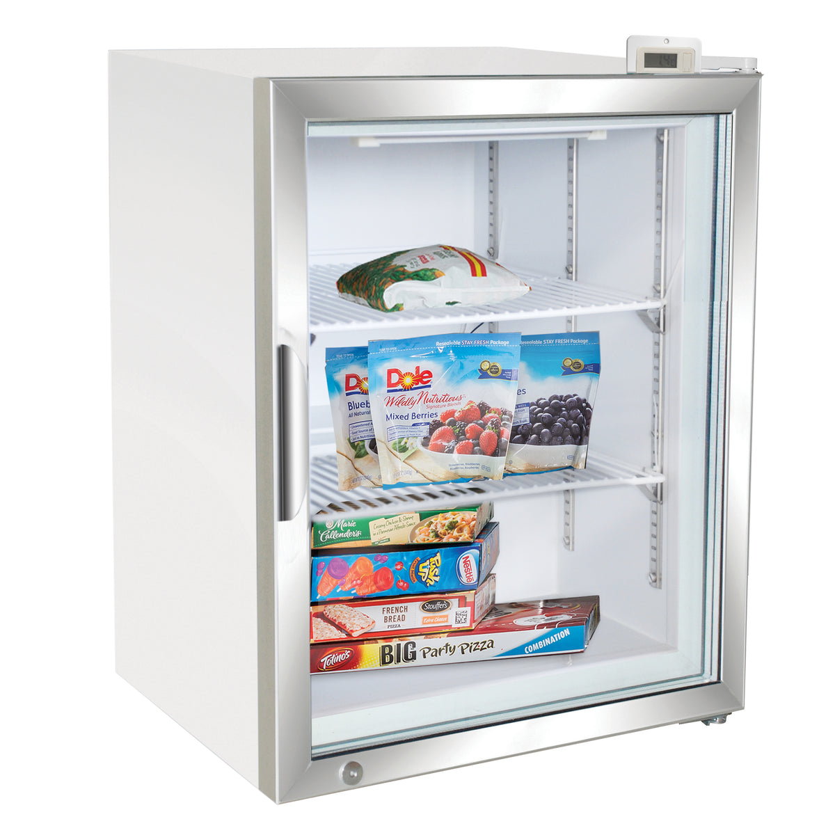 Maxx Cold MXM1-3.5FHC X-Series Glass Door Countertop Merchandiser Freezer, 24.4"W, 3.5 cu. ft. Storage Capacity, in White