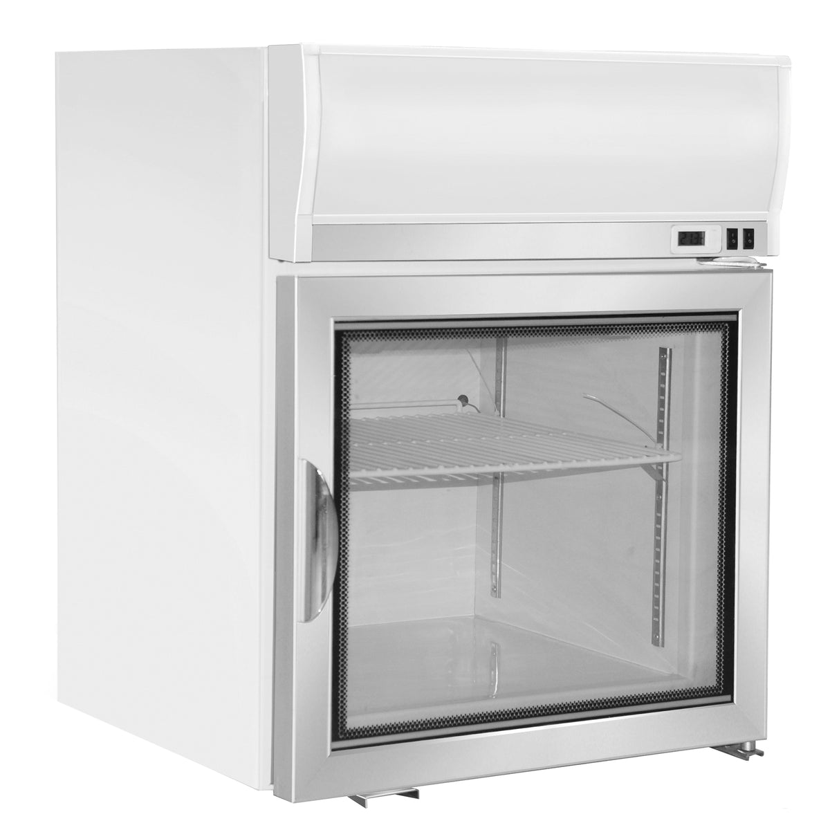 Maxx Cold MXM1-2.5FHC X-Series Glass Door Countertop Merchandiser Freezer, 22.4"W, 2.6 cu. ft. Storage Capacity, in White