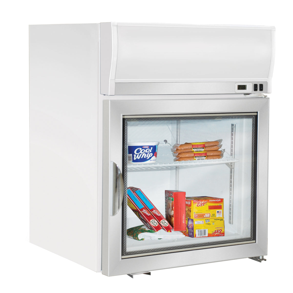 Maxx Cold MXM1-2.5FHC X-Series Glass Door Countertop Merchandiser Freezer, 22.4"W, 2.6 cu. ft. Storage Capacity, in White