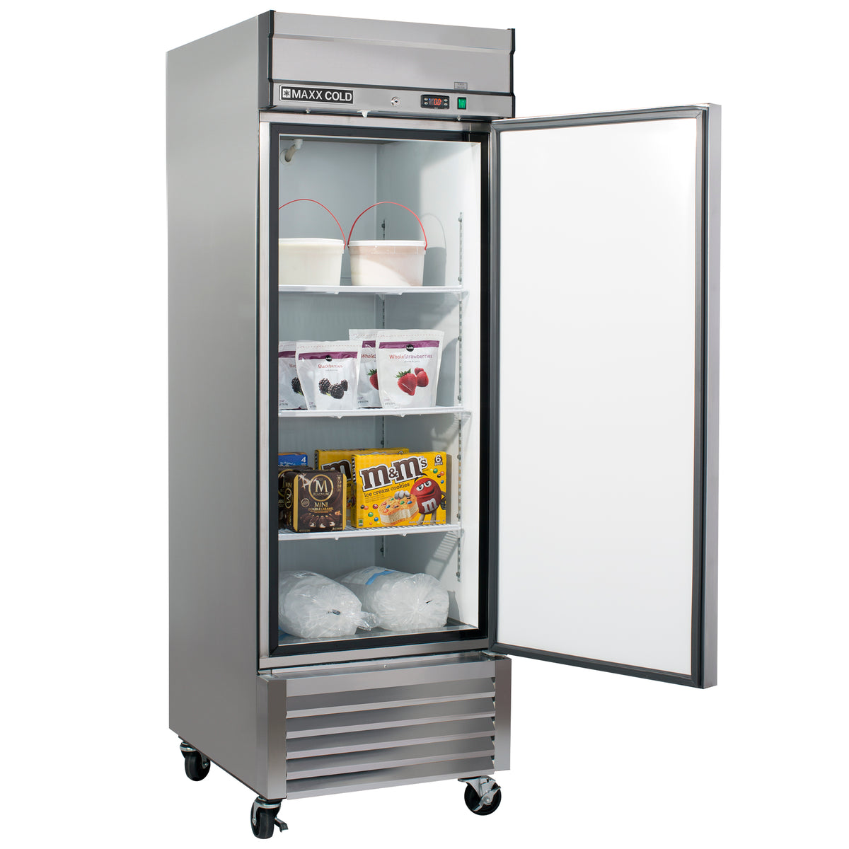 Maxx Cold MXSF-23FDHC Bottom Mount 1 Door Reach-In Freezer, 27" W, 19.3 Cu Ft, in Stainless Steel