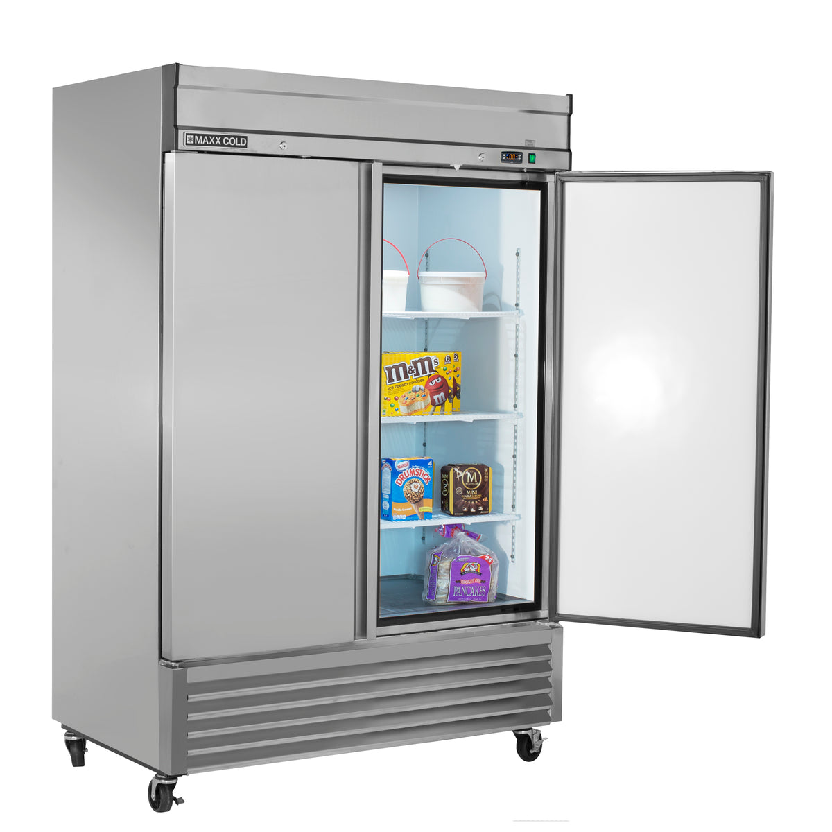 Maxx Cold MXSF-49FDHC Bottom Mount 2 Door Reach-In Freezer, 54" W, 42.9 Cu Ft, in Stainless Steel