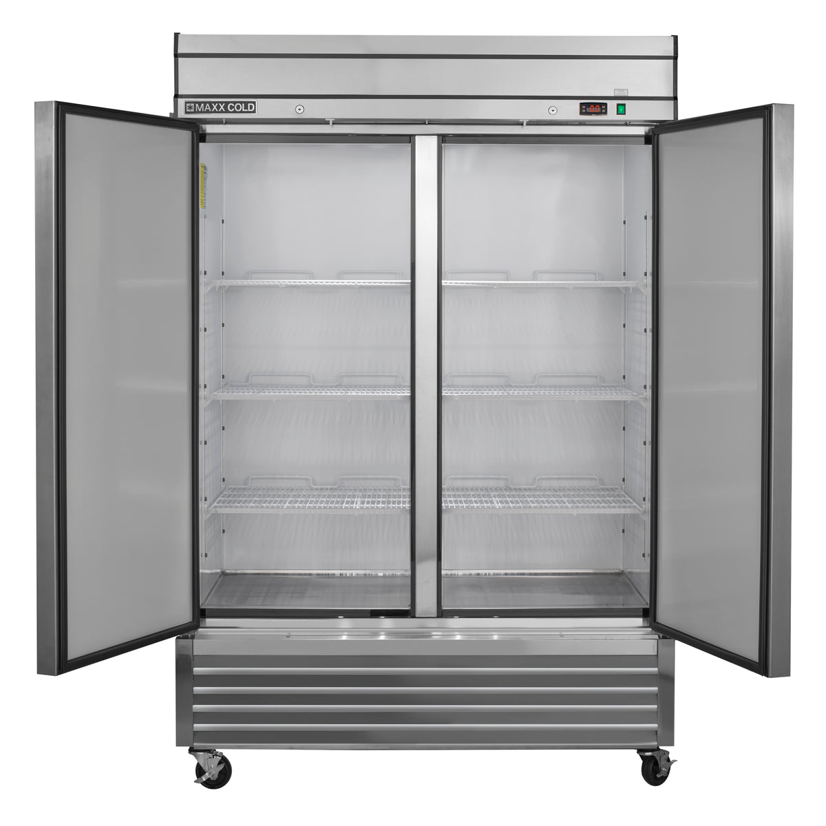 Maxx Cold MXSF-49FDHC Bottom Mount 2 Door Reach-In Freezer, 54" W, 42.9 Cu Ft, in Stainless Steel