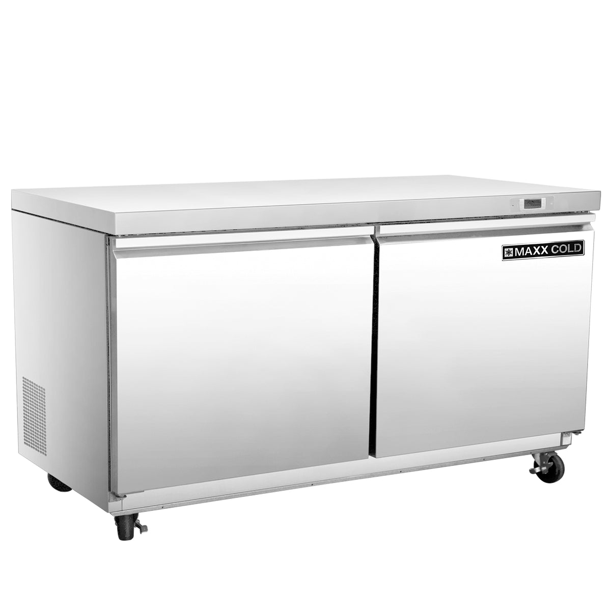 Maxx Cold MXSF60UHC Double Door Undercounter Freezer, 61"W, 14.1 cu. ft. Storage Capacity, in Stainless Steel