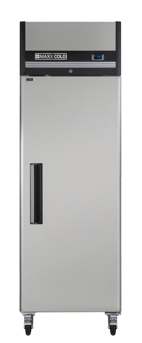 Maxx Cold MXCF-19FDHC X-Series Single Door Reach-in Freezer, Top Mount, 25.2"W, 19 cu. ft. Storage Capacity, in Stainless Steel