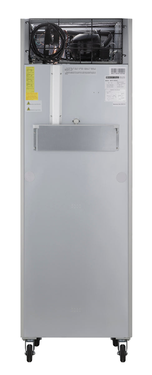 Maxx Cold MXCF-19FDHC X-Series Single Door Reach-in Freezer, Top Mount, 25.2"W, 19 cu. ft. Storage Capacity, in Stainless Steel