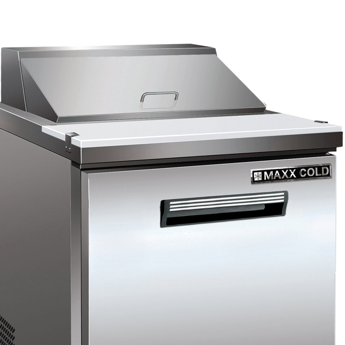 Maxx Cold MXCR29MHC X-Series One-Door Refrigerated Mega Top Prep Table, 29"W, 7 cu. ft. Storage Capacity, in Stainless Steel