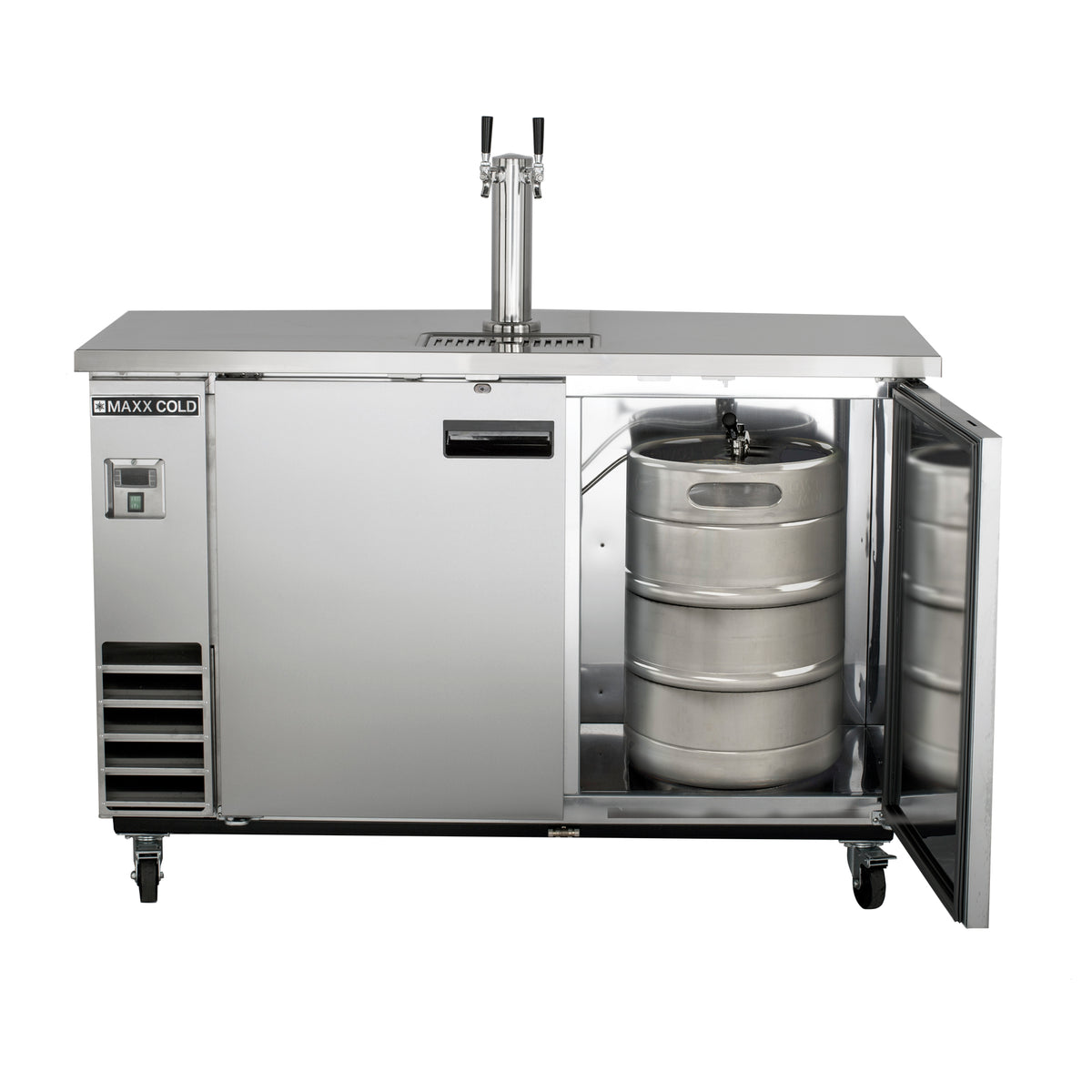 Maxx Cold MXBD60-1SHC X-Series Single Tower, 2 Tap Beer Dispenser, 61"W, 14.2 cu. ft.