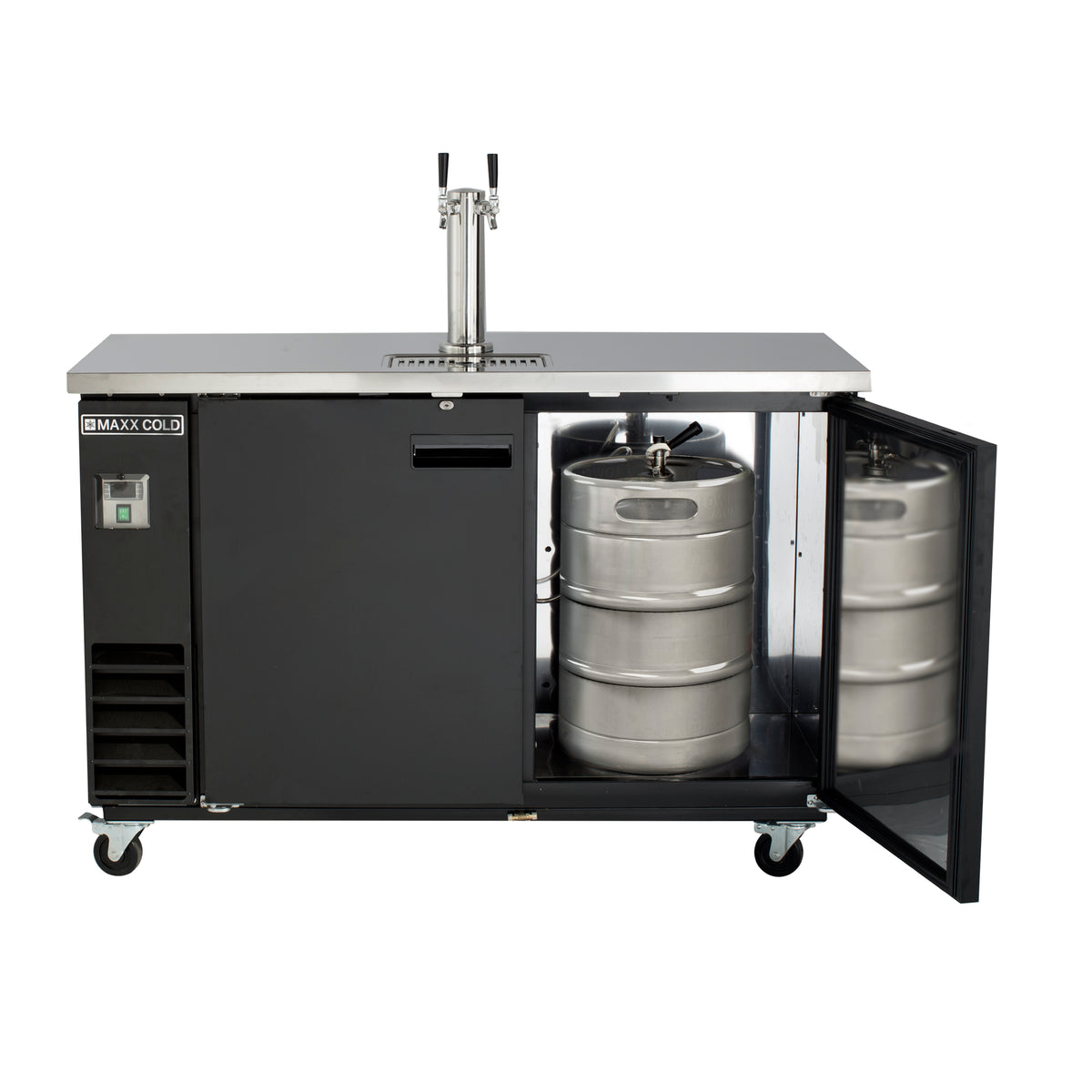 Maxx Cold MXBD60-1BHC X-Series Single Tower, 2 Tap Beer Dispenser, 61"W, 14.2 cu. ft.