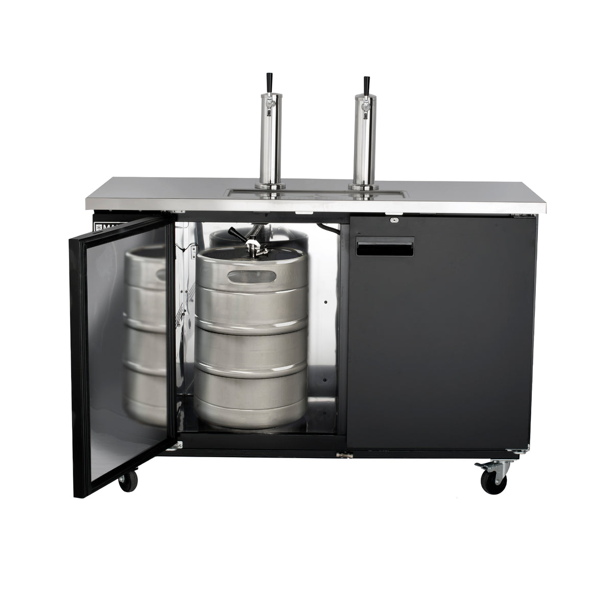 Maxx Cold MXBD60-2BHC X-Series Dual Tower, 2 Tap Beer Dispenser, 61"W, 14.2 cu. ft.