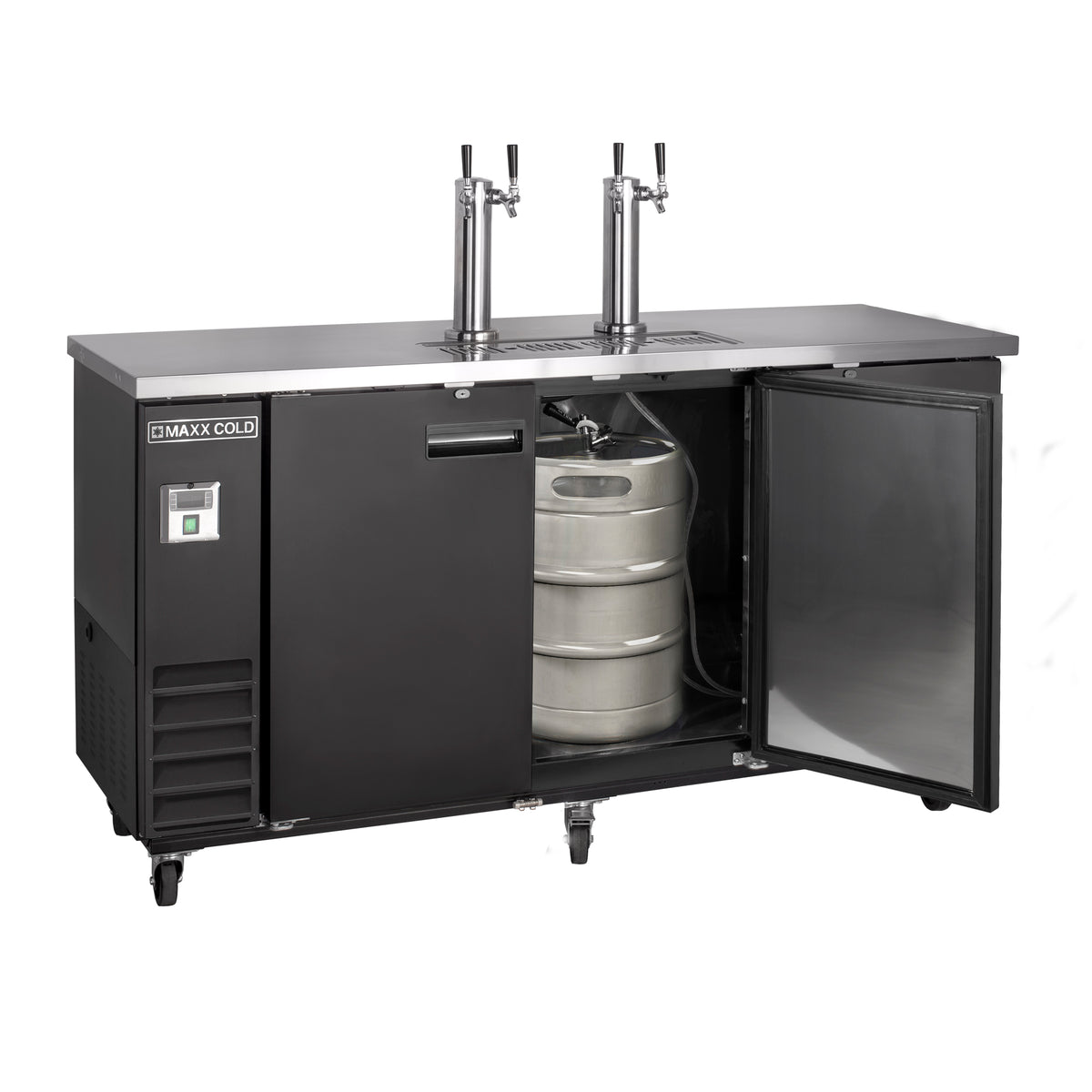 Maxx Cold MXBD72-2BHC X-Series Dual Tower, 2 Tap Beer Dispenser, 73"W, 17.3 cu. ft.