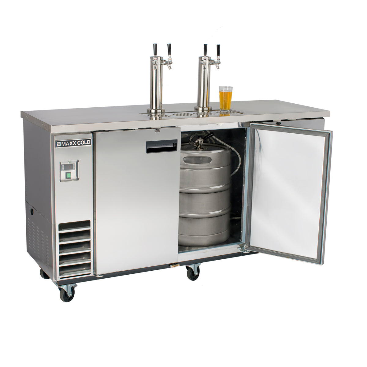 Maxx Cold MXBD72-2SHC X-Series Dual Tower, 2 Tap Beer Dispenser, 73"W, 17.3 cu. ft.