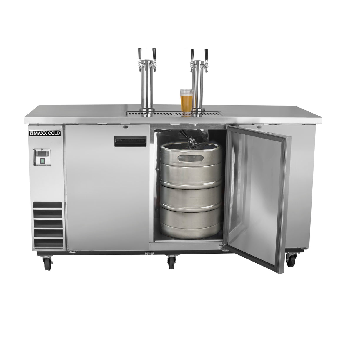 Maxx Cold MXBD72-2SHC X-Series Dual Tower, 2 Tap Beer Dispenser, 73"W, 17.3 cu. ft.