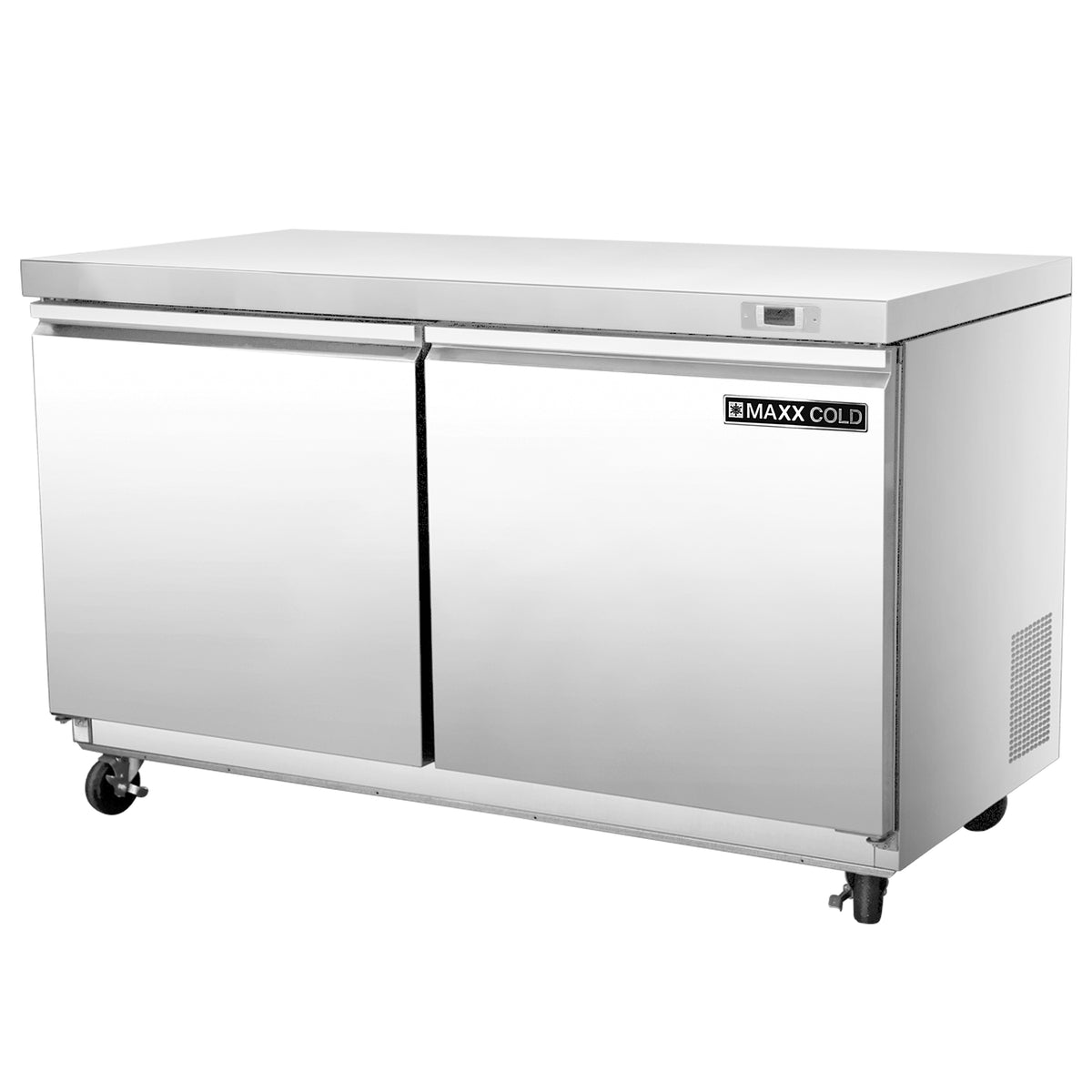 Maxx Cold MXSR48UHC Double Door Undercounter Refrigerator, 48"W, 11.1 cu. ft. Storage Capacity, in Stainless Steel