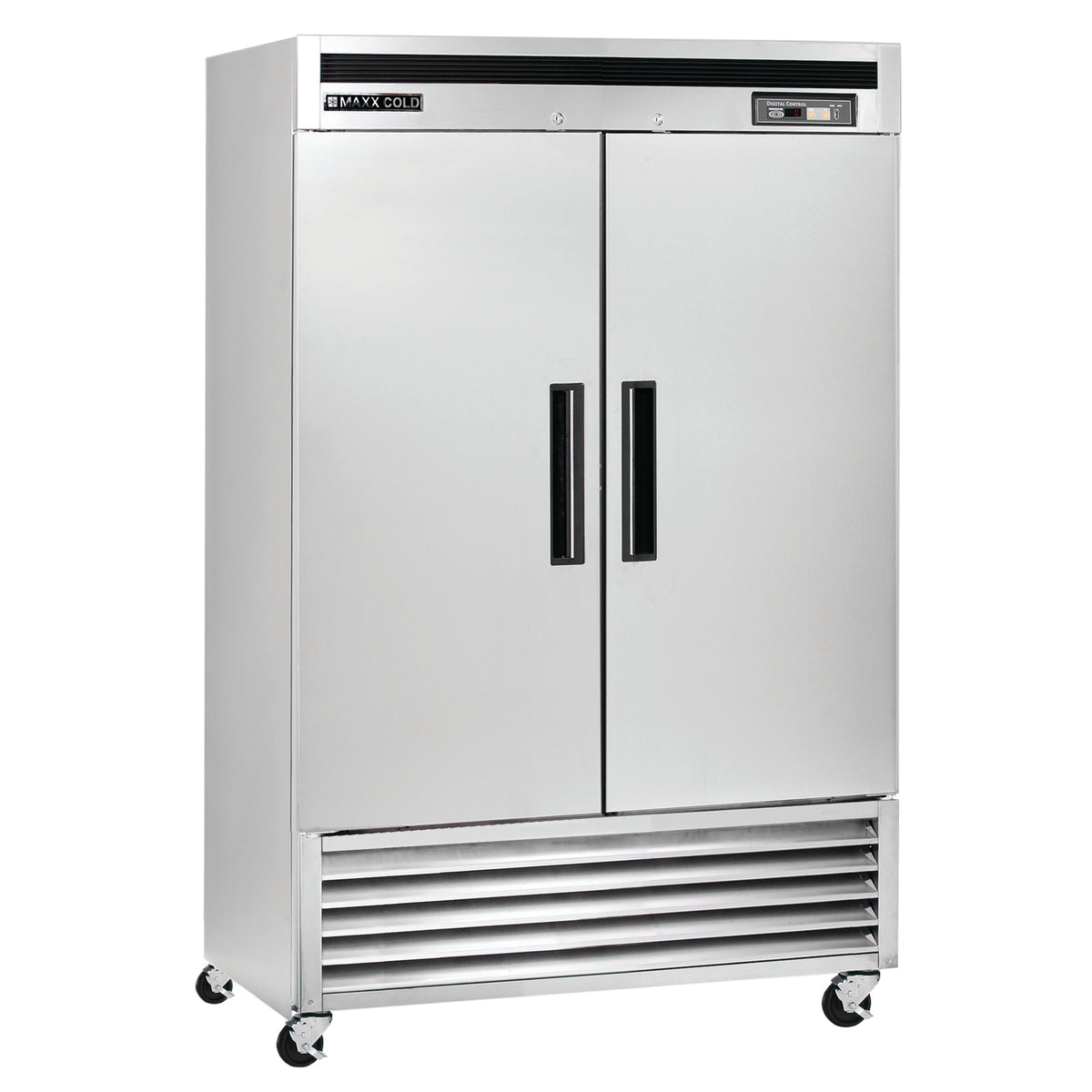 Maxx Cold MCF-49FDHC Double Door Reach-In Freezer, Bottom Mount, 54"W, 49 cu. ft. Storage Capacity, in Stainless Steel