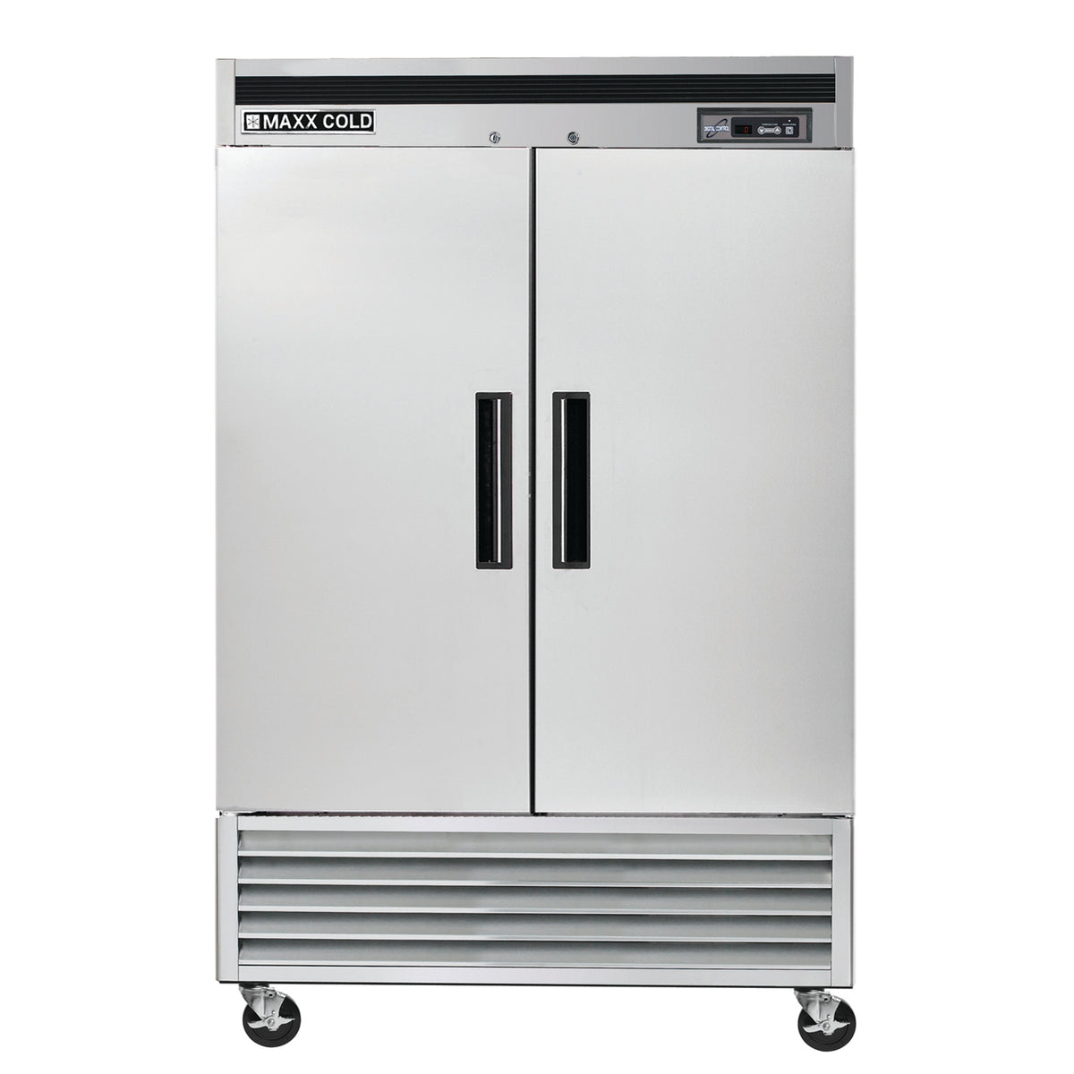 Maxx Cold MCF-49FDHC Double Door Reach-In Freezer, Bottom Mount, 54"W, 49 cu. ft. Storage Capacity, in Stainless Steel