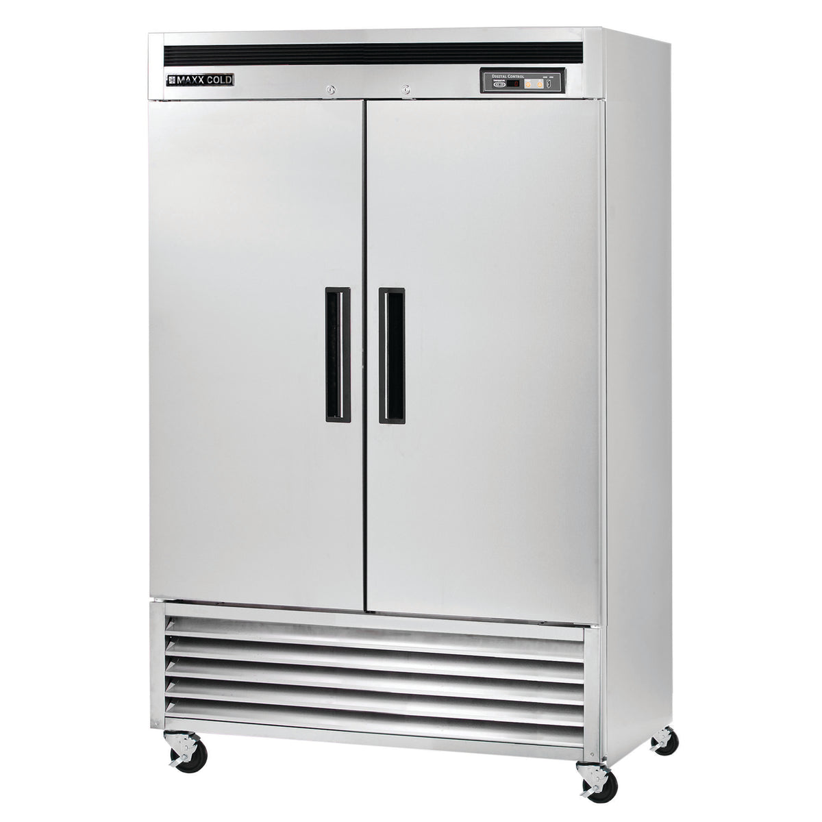 Maxx Cold MCF-49FDHC Double Door Reach-In Freezer, Bottom Mount, 54"W, 49 cu. ft. Storage Capacity, in Stainless Steel