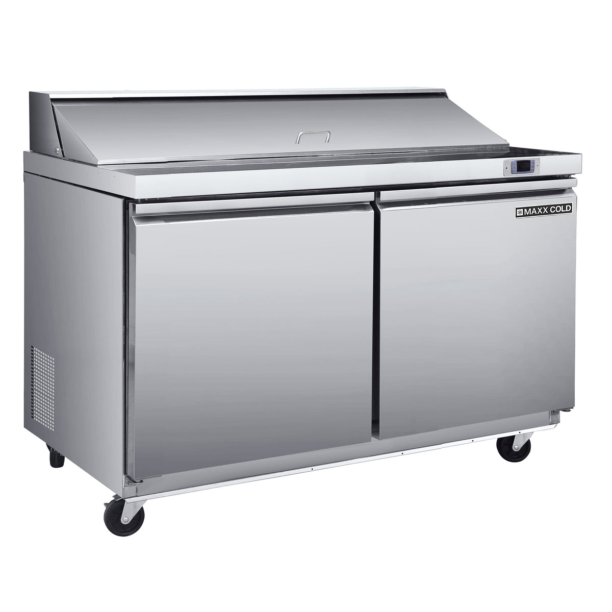 Maxx Cold MXSR48SHC Two-Door Refrigerated Sandwich and Salad Prep Station, 48.4"W, 13.77 cu. ft. Storage Capacity, Equipped with