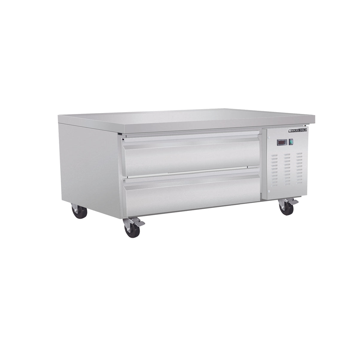 Maxx Cold MXCB48HC X-Series Two-Drawer Refrigerated Chef Base, 50"W, 6.5 cu. ft. Storage Capacity, in Stainless Steel