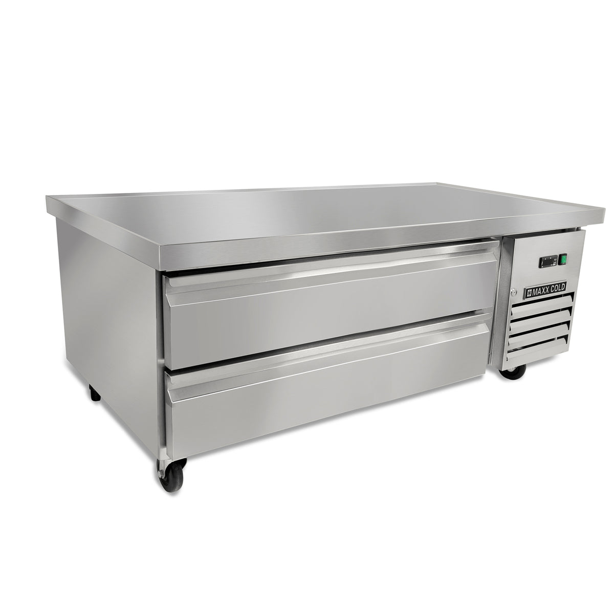 Maxx Cold MXCB60HC X-Series Two-Drawer Refrigerated Chef Base, 62"W, 8.8 cu. ft. Storage Capacity, in Stainless Steel