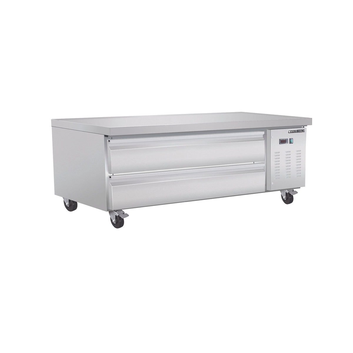 Maxx Cold MXCB60HC X-Series Two-Drawer Refrigerated Chef Base, 62"W, 8.8 cu. ft. Storage Capacity, in Stainless Steel