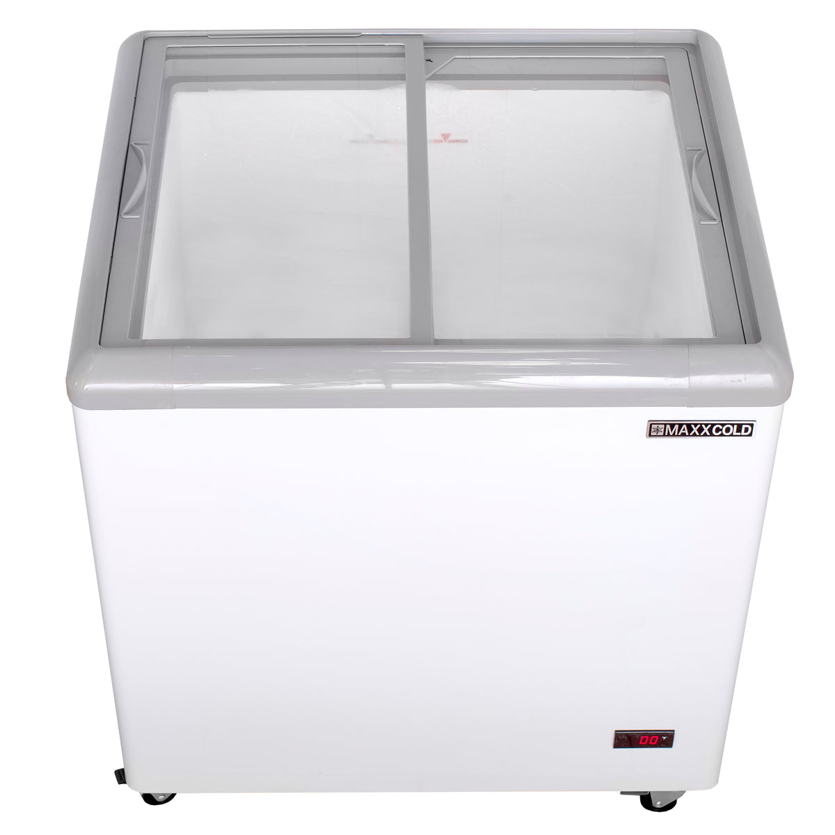 Maxx Cold MXF31F X-Series Sliding Glass Top Mobile Ice Cream Display Freezer, 31"W, 5.8 cu. ft. Storage Capacity, in White