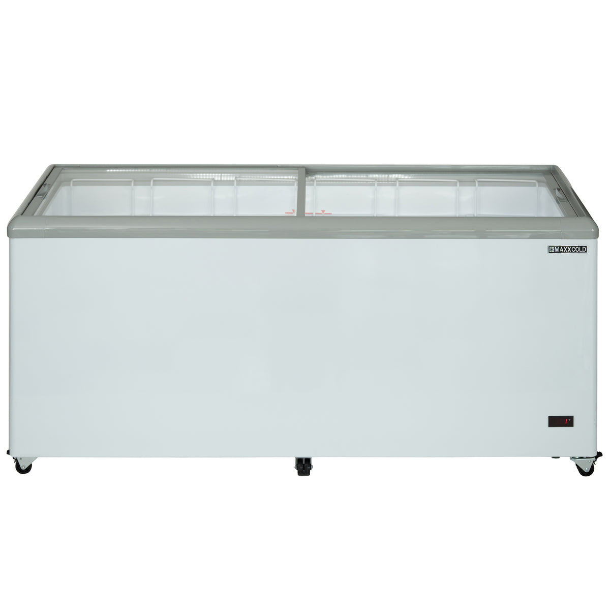 Maxx Cold MXF52F X-Series Sliding Glass Top Mobile Ice Cream Display Freezer, 52"W, 11 cu. ft. Storage Capacity, in White