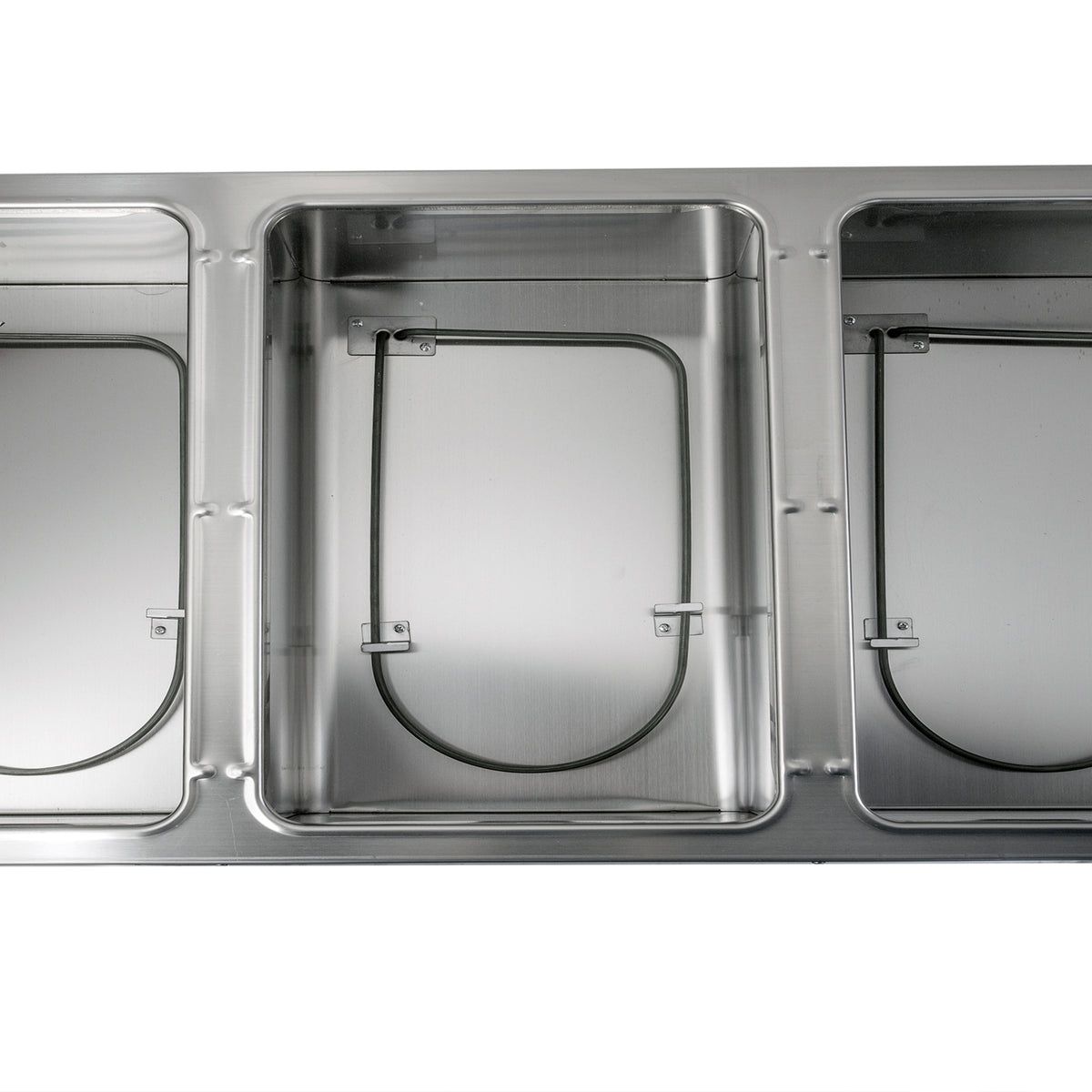 BevLes BVST-4 4 Well Electric Steam Table, 120V, in Silver (BVST-4-120)