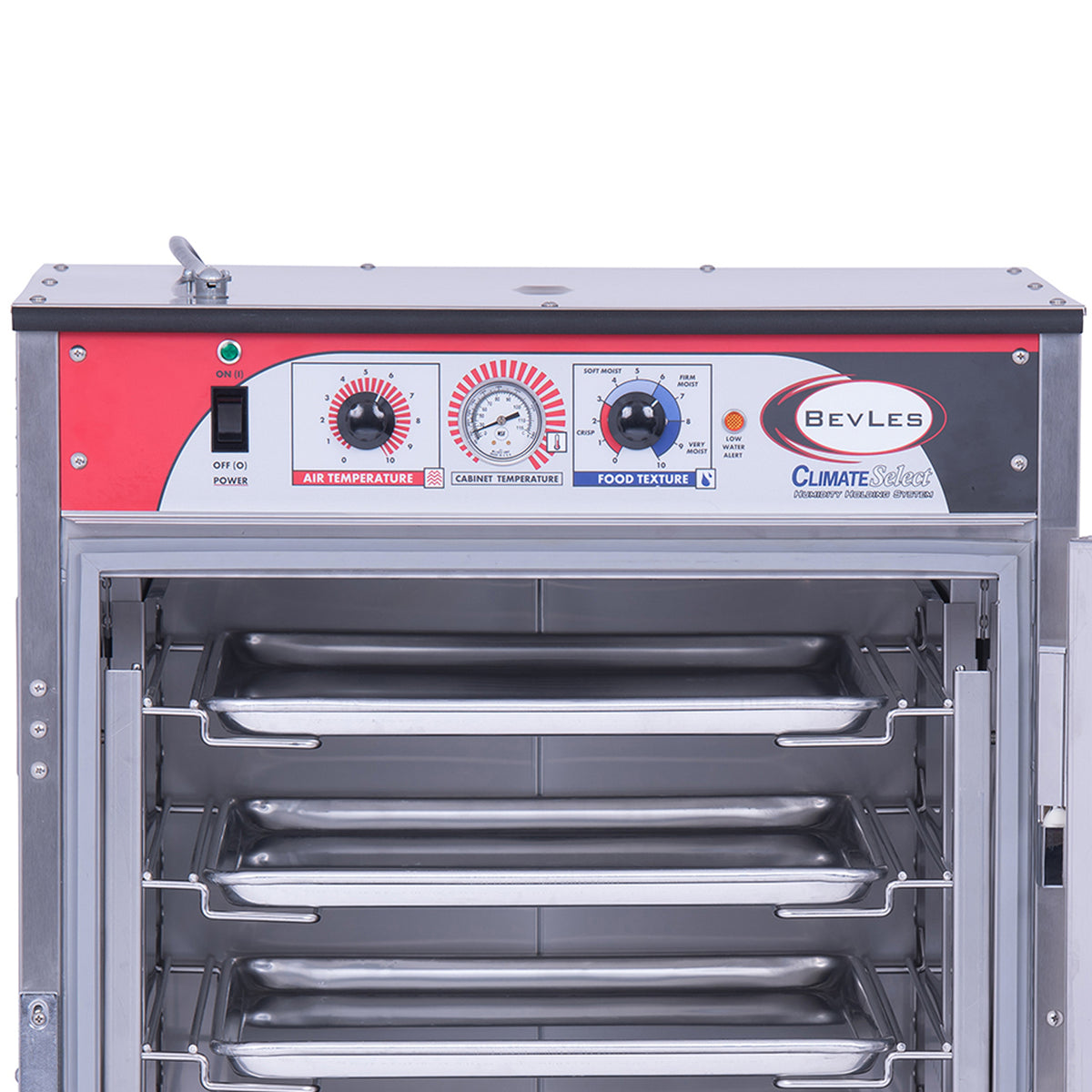 BevLes HCSS44 Climate Select Half Size Humidity Controlled Insulated Heated Holding Cabinet, Universal Width, 230V, in Silver (HCSS44W64)