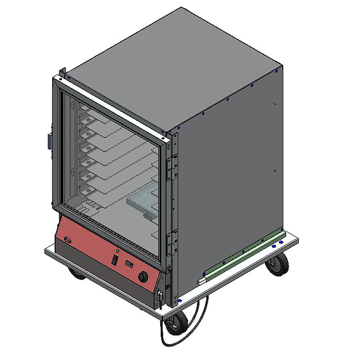 BevLes PICA44-16INS-A 1/2 Size Insulated PICA Proofing Cabinet, 115V, Right Hand Hinge, 1 Door, in Silver (PICA44-16INS-A-1R1)