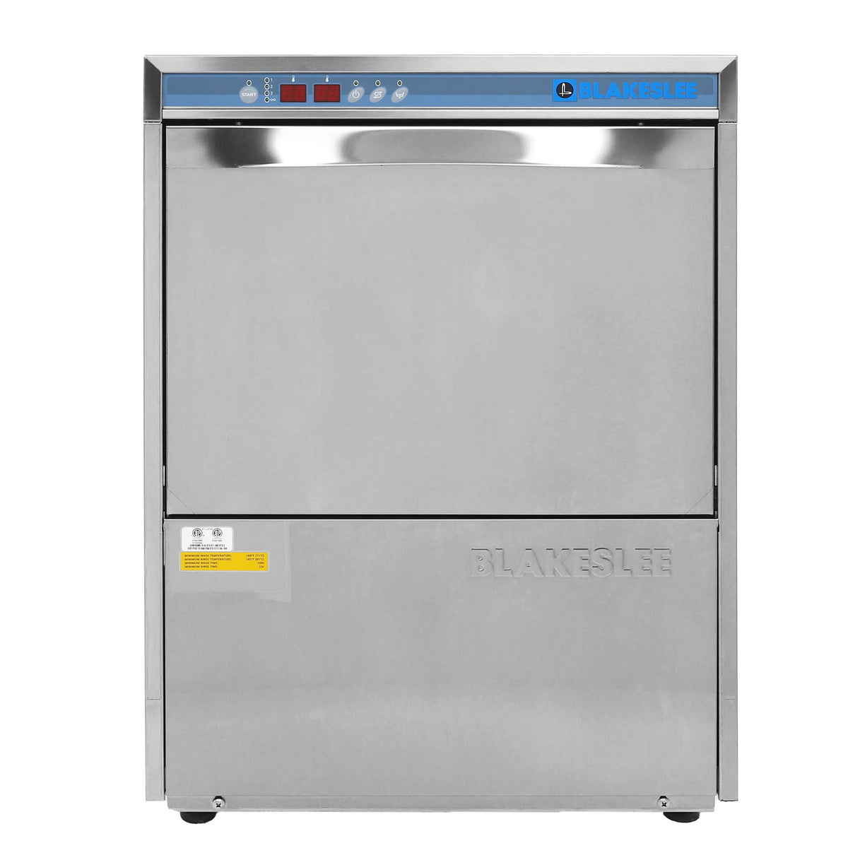 Blakeslee UC-18D Undercounter High-Temp Dishwasher with Digital Display, 23.625"W, 220-240V, 60Hz, 1 Phase, in Silver (UC-18D-1)