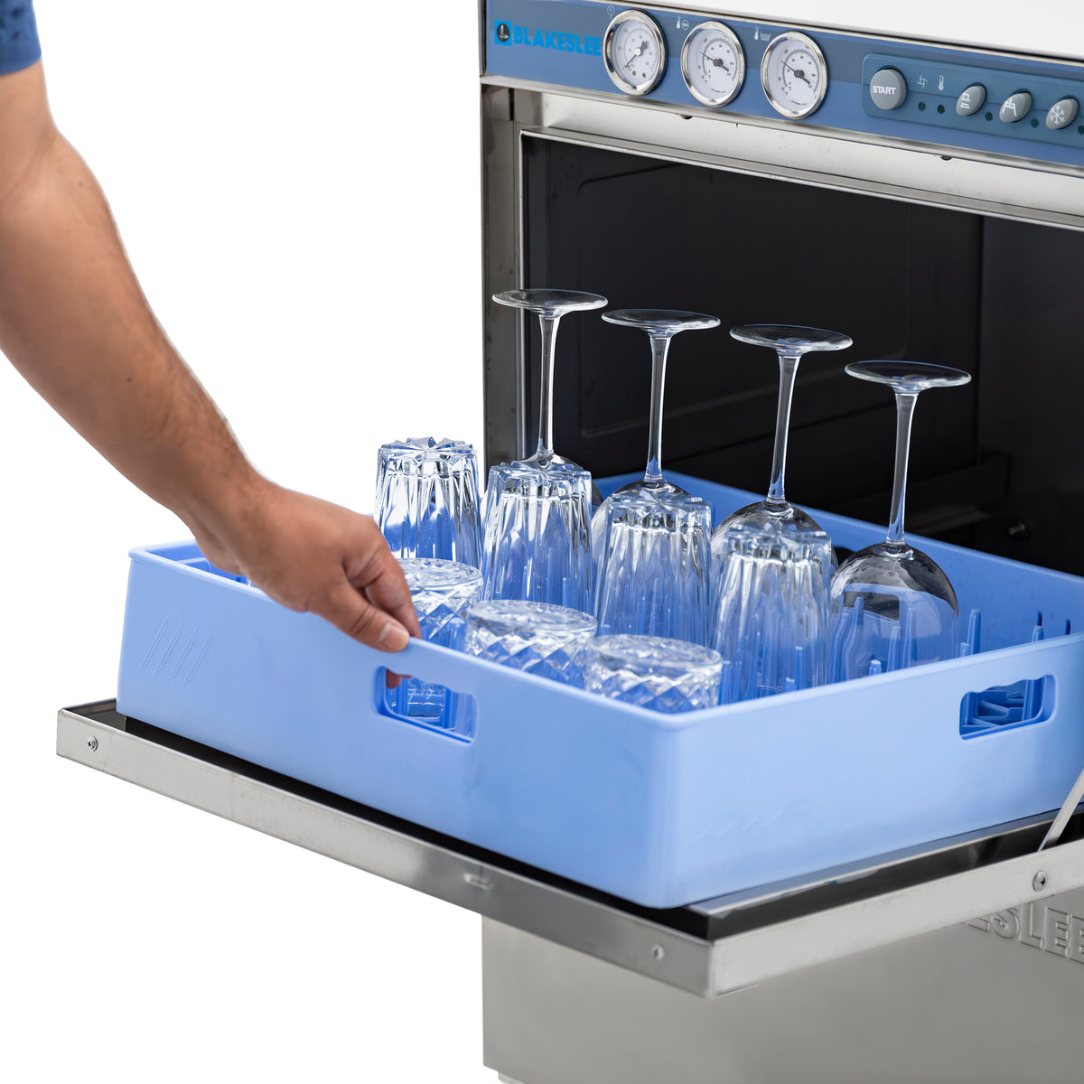 Blakeslee G-3000 Undercounter Glass Dishwasher, 23.25"W, 220-240V, 60Hz, 3 Phase, in Silver (G-3000-3)