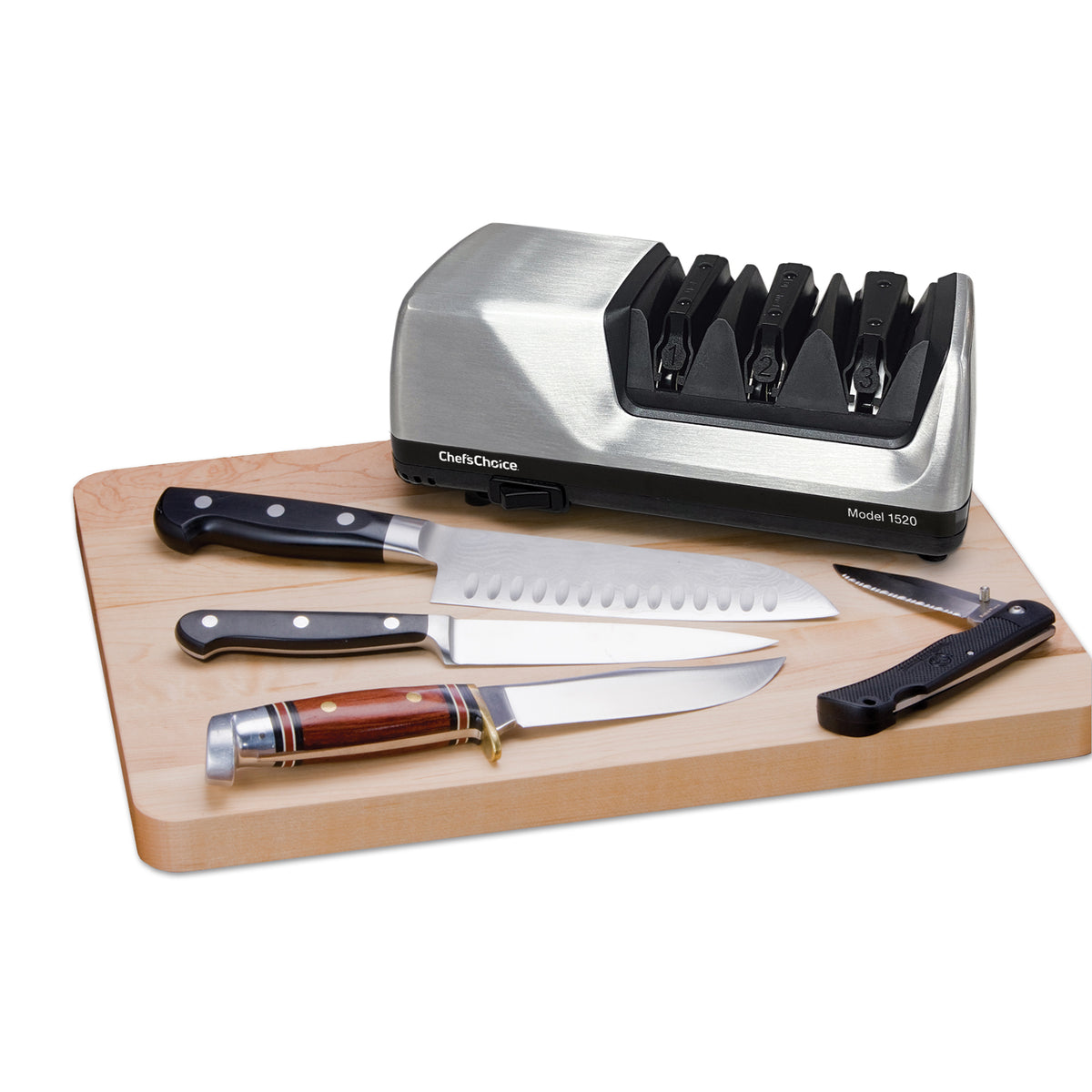 Chef's Choice 1520 AngleSelect Professional Electric Knife Sharpener, in Brushed Metal (0115207)