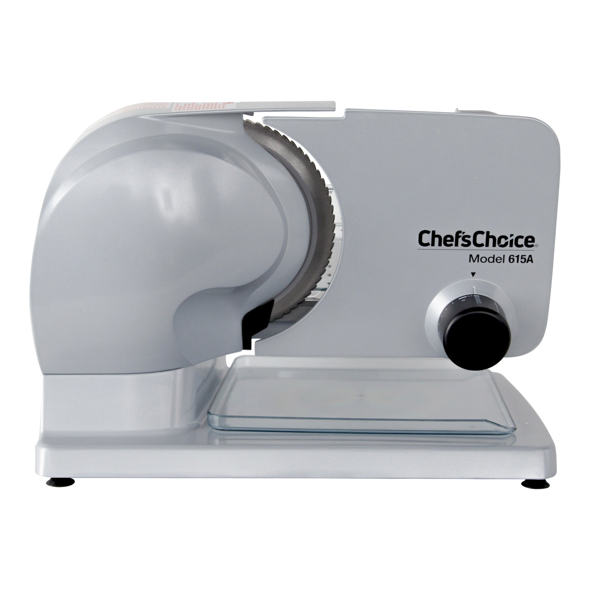 Chef's Choice 615 Electric Meat, Cheese and Bread Slicer with 7" Stainless Blade and Adjustable Thickness Control, in Silver (615A000)