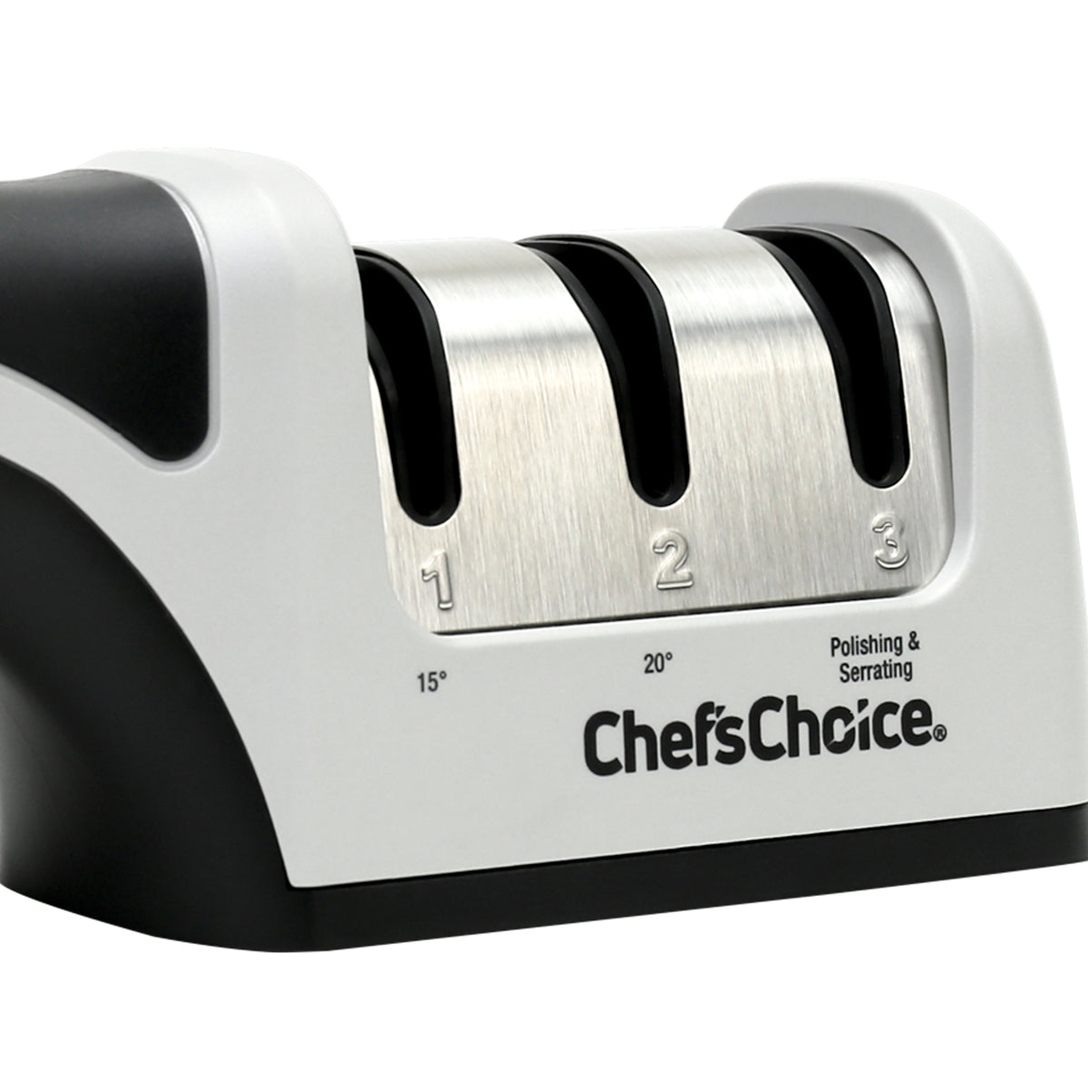 Chef's Choice 4643 AngleSelect Professional Manual Knife Sharpener for Straight Edge and Serrated Knives, in Silver/Black (4643009)