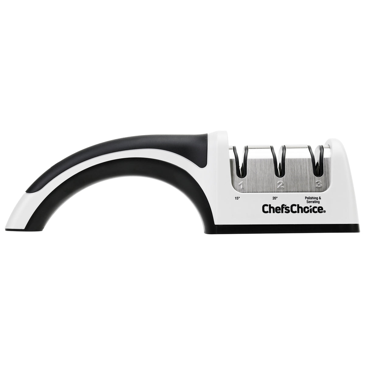 Chef's Choice 4643 AngleSelect Professional Manual Knife Sharpener for Straight Edge and Serrated Knives, in Silver/Black (4643009)