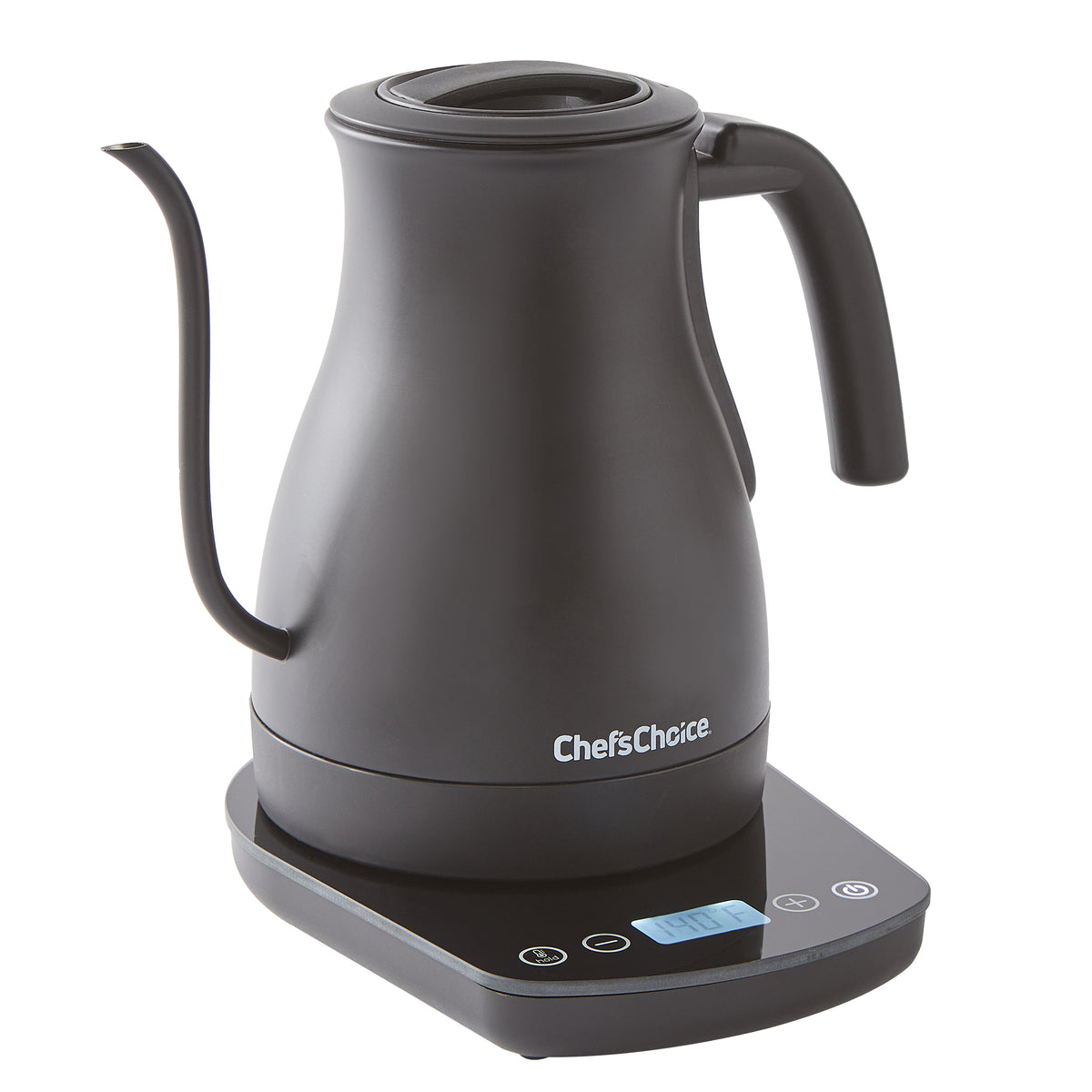 Chef's Choice KTCC1LMB13 Electric Gooseneck Kettle with Digital Touchscreen Control, 1 Liter Capacity, in Matte Black