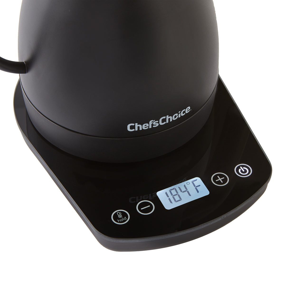 Chef's Choice KTCC1LMB13 Electric Gooseneck Kettle with Digital Touchscreen Control, 1 Liter Capacity, in Matte Black