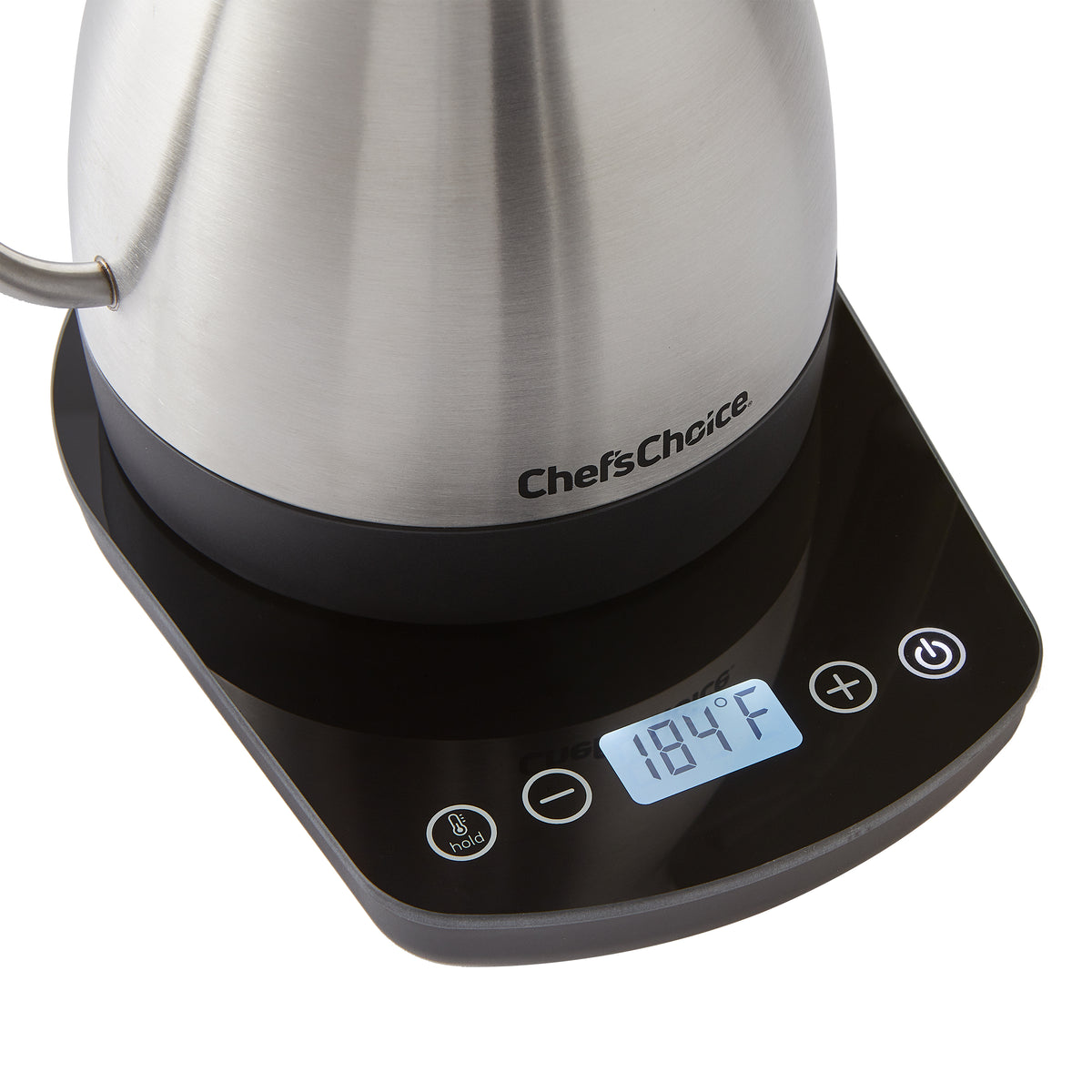 Chef's Choice KTCC1LSS13 Electric Gooseneck Pour Over Kettle with Digital Touchscreen Control, 1 Liter Capacity, Brushed Stainless Steel