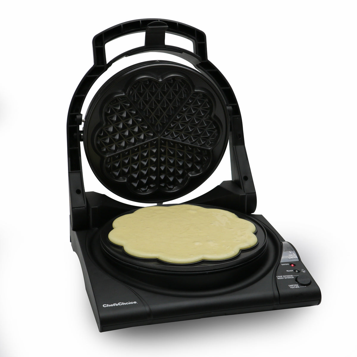 Chef's Choice 840 WafflePro Model 840 Taste/Texture Select Traditional Five-of-Hearts Waffle Maker, in Black (8400000)