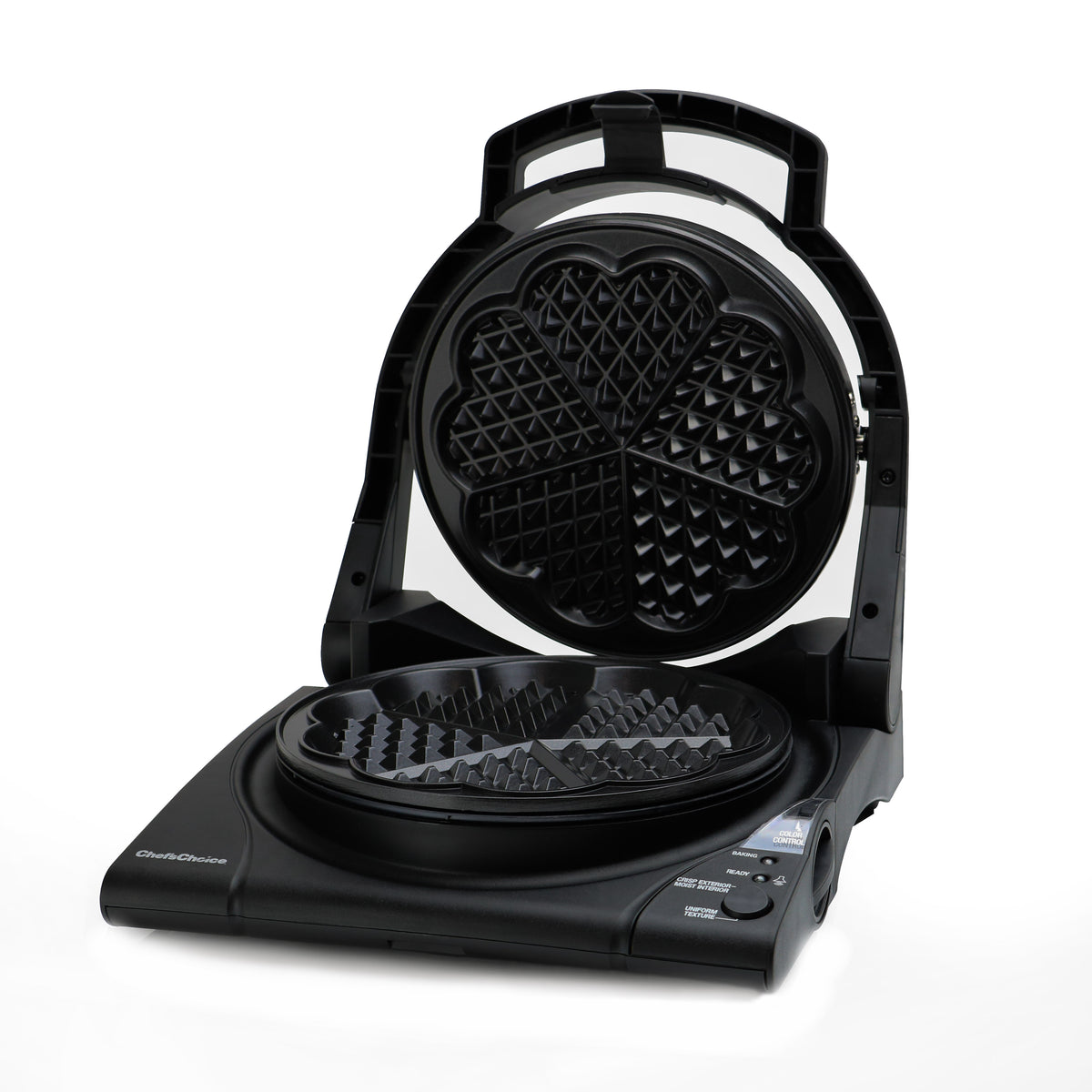 Chef's Choice 840 WafflePro Model 840 Taste/Texture Select Traditional Five-of-Hearts Waffle Maker, in Black (8400000)