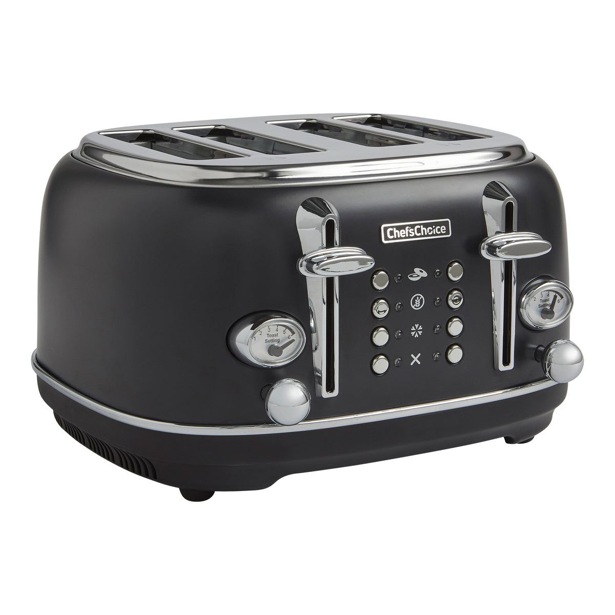 Chef's Choice TTCC4SMB13 Gourmezza 4-Slice Toaster with 5 Functions and 6 Shade Settings, in Matte Black