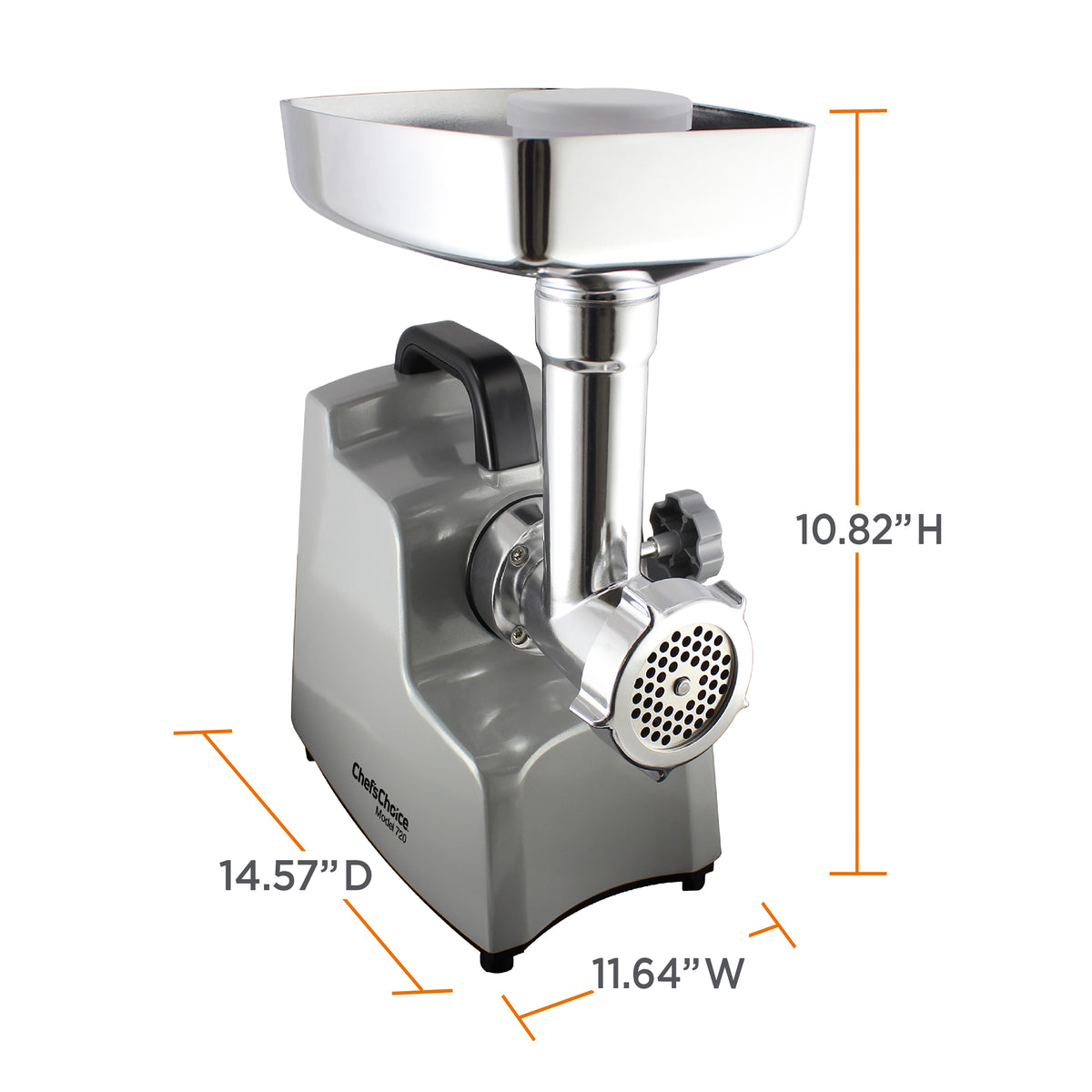 Chef's Choice 720 Model 720 Professional Large Capacity Meat Grinder, in Stainless Steel (7200000)