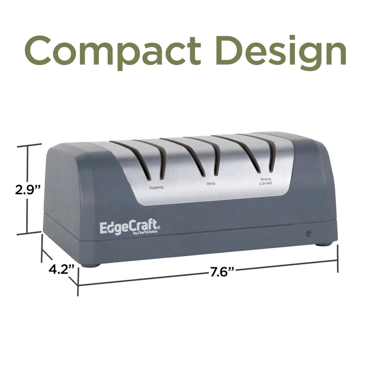 Edgecraft EDCB320 Rechargeable Three-Stage DC 320 Electric Knife Sharpener, for Most Outdoor and Household Knives, in Ice Gray (SHE32BGY11)