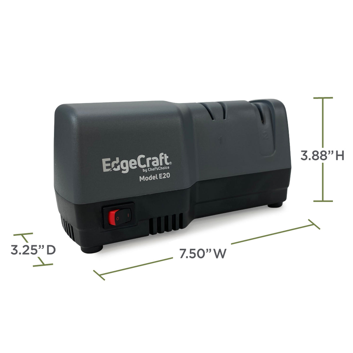 Edgecraft 20 Hybrid Knife Sharpener, 2-Stage 20-Degree Dizor, in Gray (SHE020GY11)