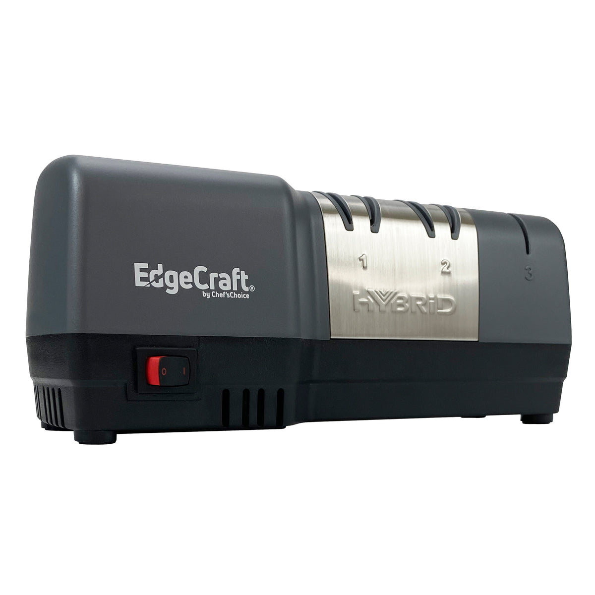 Edgecraft 270 Hybrid Knife Sharpener for 20-Degree Straight and Serrated Knives, 3-Stage, Gray
