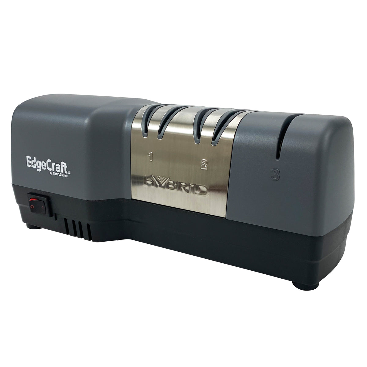 Edgecraft 270 Hybrid Knife Sharpener for 20-Degree Straight and Serrated Knives, 3-Stage, Gray