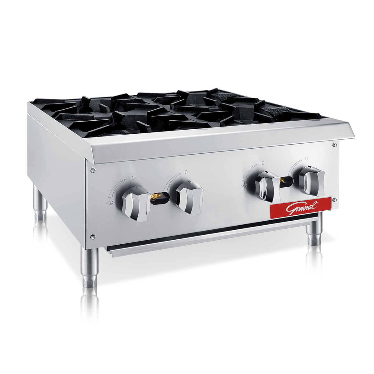 General GCHP-24-4 Hot Plate, 4 Burners, 100,000 BTUs, 24", in Stainless Steel (GCHP-24-4LP)