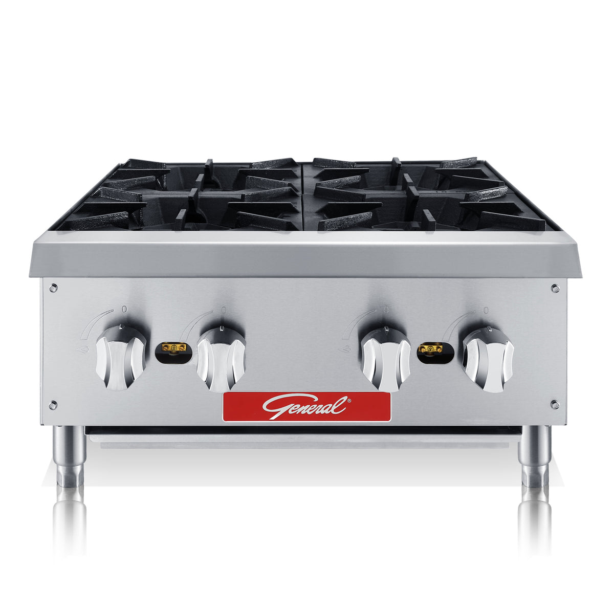 General GCHP-24-4 Hot Plate, 4 Burners, 100,000 BTUs, 24", in Stainless Steel (GCHP-24-4LP)