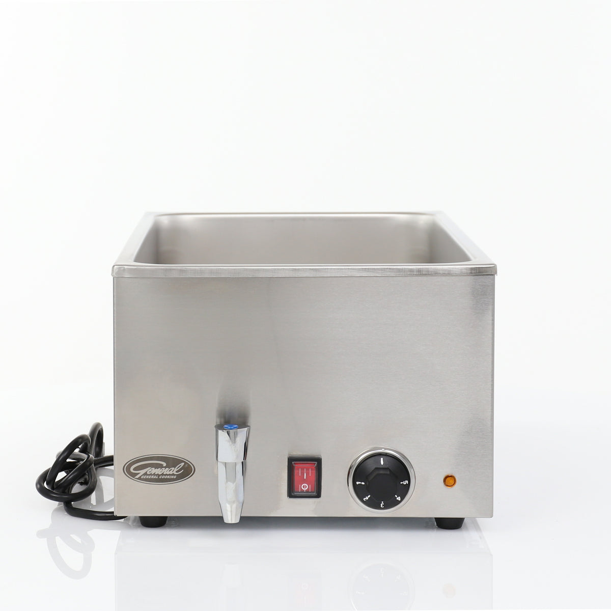 General GFW-100D Electric Countertop Food Warmer with Drain, in Stainless Steel